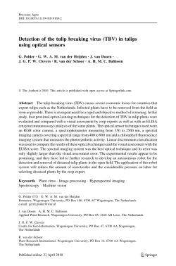 Detection of the tulip breaking virus (TBV) - Wageningen UR E
