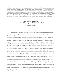 The Telos of Citizen Life