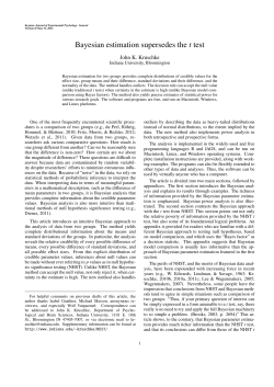 Bayesian estimation supersedes the t test