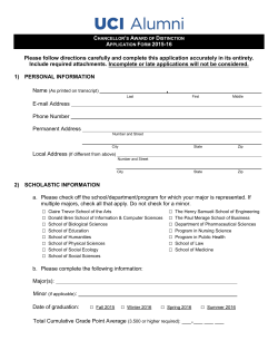 Application - UCI Alumni Association