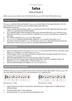 Salsa - Revision crib sheet copy - Causeway Performing Arts= The