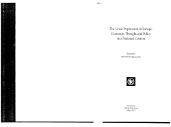 The Great Depression in Europe - Instituto de Ci&ecirc;ncias Sociais da