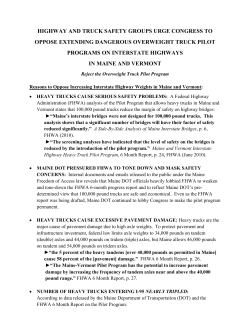 OPPOSE 100,000 POUND TRUCKS ON INTERSTATE HIGHWAYS