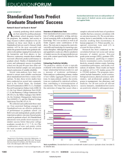 Standardized Tests Predict Graduate Students` Success
