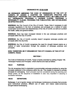 Xeriscape Ordinance