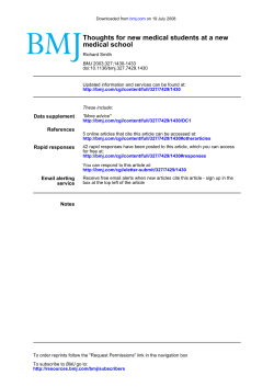 medical school Thoughts for new medical students at a new