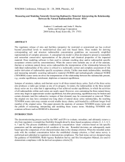 Measuring and Modeling Naturally Occurring Radioactive Material