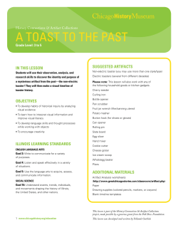 History Connections and Artifact Collections: A Toast to the Past