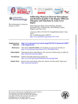 Injury Ontogeny and Functions in Acute Liver and Resident Kupffer