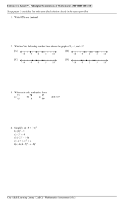 Math Assessment Samples - Yorkdale Adult Learning Centre