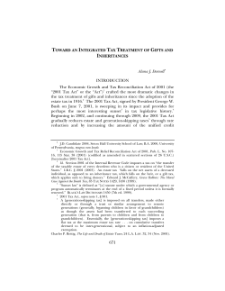 TOWARD AN INTEGRATED TAX TREATMENT OF GIFTS AND