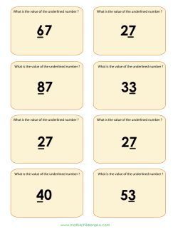 www.math4childrenplus.com What is the value of the underlined