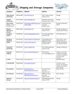 Shipping and Storage Companies