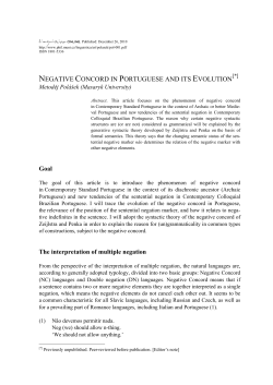 Negative concord in Portuguese and its evolution