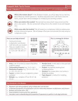 Grade 3, Module 3 Engage New York Math Tips for Parents