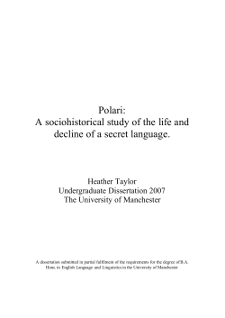 Polari: A sociohistorical study of the life and decline of a secret