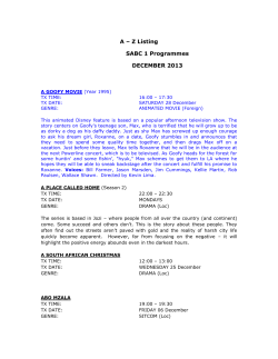 A &ndash; Z Listing SABC 1 Programmes DECEMBER 2013