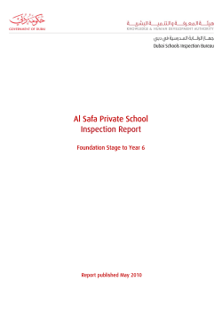 Al Safa Private School Inspection Report