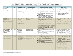SAUSD 2015-16 Curriculum Map: ELA Grade 10 Year at a Glance