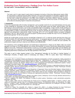 IJCA - Evaluating Court Performance: Findings From Two Italian