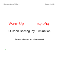 10-10 Elimination Method Day 2