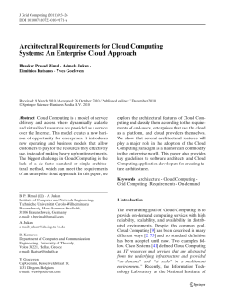 Architectural Requirements for Cloud Computing Systems: An