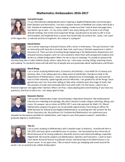 Meet our 2016-17 Mathematics Ambassadors!