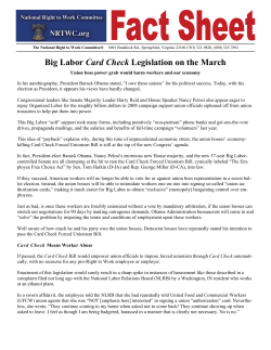 Big Labor Card Check Legislation on the March