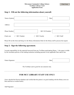 Step 1: Fill out the following information about yourself. FOR MCC