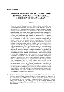 MAPPINg IMPERIAL LEgAL CONNECTIONS: TOWARD A