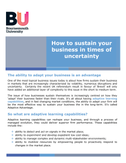 How to sustain your business in times of uncertainty