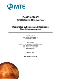 Designated Substance and Hazardous Materials Assessment