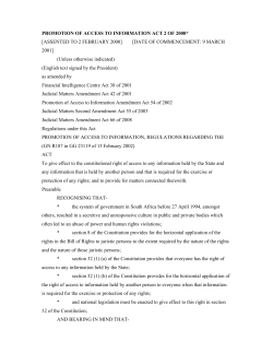 PROMOTION OF ACCESS TO INFORMATION ACT 2 OF 2000