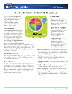 A Guide to Sensible Portions: It All Adds Up