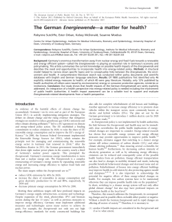 The German Energiewende&mdash;a matter for health?