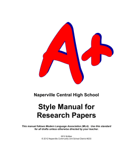A+ Style Manual - Naperville Community Unit School District 203