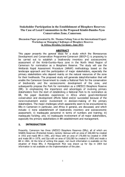 Stakeholder Participation in the Establishment of Biosphere Reserves