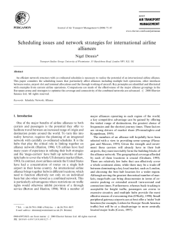 Scheduling issues and network strategies for international airline