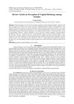 Review Article on Perception of Vaginal Discharge among Females