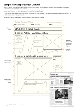 Newspaper Design dummy Sample