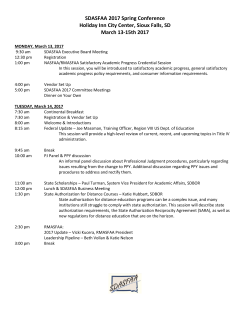 Agenda - SDASFAA