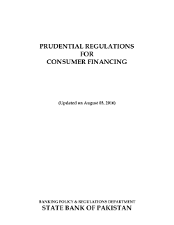 Encl: Revised Prudential Regulations for Consumer Financing