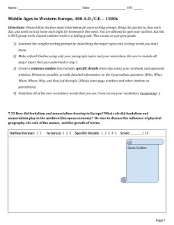 Middle Ages in Western Europe, 400 A.D./C.E. &ndash; 1500s