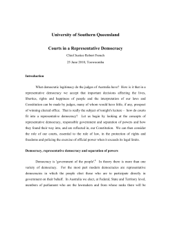 French CJ - Courts In a Representative Democracy