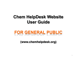 Chem HelpDesk Website User Guide FOR GENERAL PUBLIC