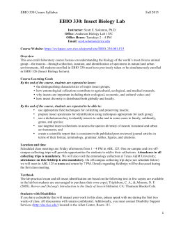 Syllabus EBIO 330 F15 - Esther