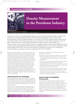 Density Measurement in the Petroleum Industry