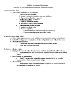 3.02 The Constitutional Convention I. Big States v. Small States A