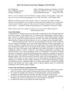 RELS 210 Theories in Study of Religion