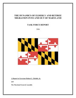 the dynamics of elderly and retiree migration into and out of maryland